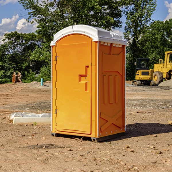 how often are the portable restrooms cleaned and serviced during a rental period in Bluewater